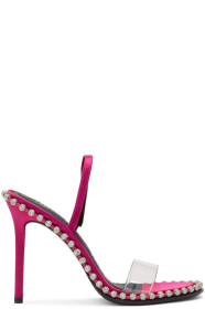 Alexander Wang - Pink Satin Nova Crystal Sandals