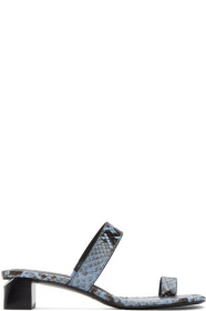 Alexander Wang - Sandales à talons hauts embossées façon serpent bleues Ellis