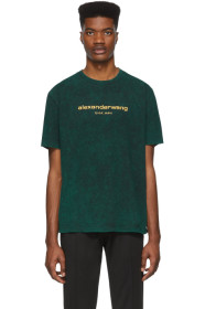 Alexander Wang - グリーン ゴールド ロゴ T シャツ