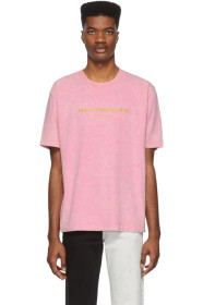 Alexander Wang - ピンク ゴールド ロゴ T シャツ