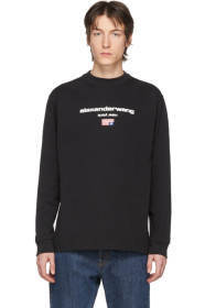 Alexander Wang - ブラック グラフィック ロゴ ロング スリーブ T シャツ