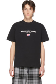 Alexander Wang - ブラック グラフィック ロゴ T シャツ