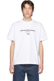 Alexander Wang - ホワイト グラフィック ロゴ T シャツ