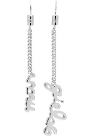 MM6 Maison Margiela - Boucles d'oreilles à logo argentées