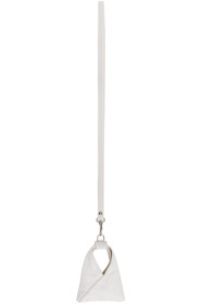 MM6 Maison Margiela - Porte-clés blanc Mini Triangle Tote
