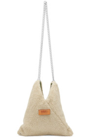 MM6 Maison Margiela - Sac en sherpa à chaîne beige Japanese