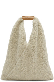 MM6 Maison Margiela - Beige Small Teddy Triangle Bag