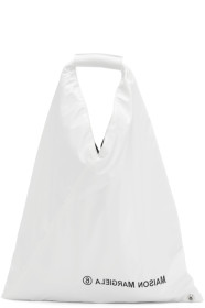 MM6 Maison Margiela - White Small Faux-Leather Triangle Tote