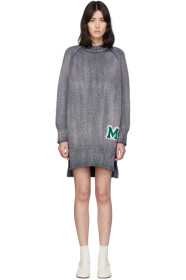 MM6 Maison Margiela - Blue Knit 'M' Sweater Dress