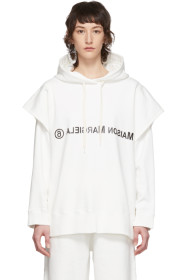 MM6 Maison Margiela - White Double Layered Hoodie