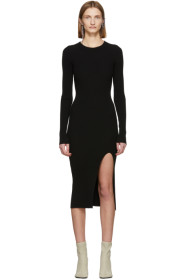 MM6 Maison Margiela - Black Ribbed Back Cut-Out Dress