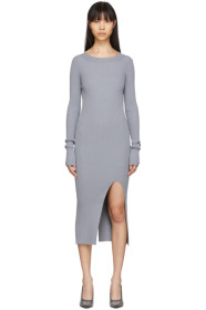 MM6 Maison Margiela - Grey Ribbed Dress