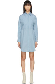 MM6 Maison Margiela - Blue Striped Poplin Shirt Dress