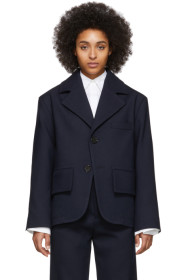 MM6 Maison Margiela - Blazer surdimensionné bleu marine