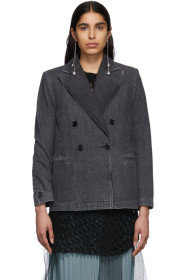 MM6 Maison Margiela - Black Denim Double-Breasted Jacket