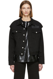 MM6 Maison Margiela - Blouson en denim noir Arm Cut Outs
