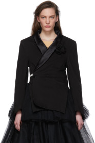 MM6 Maison Margiela - Blazer cache-cœur en denim noir