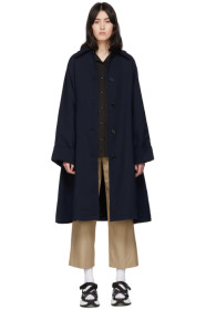 MM6 Maison Margiela - Trench en laine bleu marine