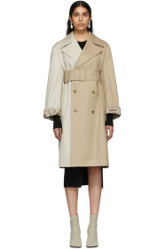 MM6 Maison Margiela - Beige Two-Tone Trench Coat