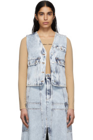 MM6 Maison Margiela - Blue Acid Wash Denim Vest