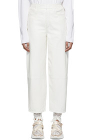 MM6 Maison Margiela - Off-White Leather Trousers