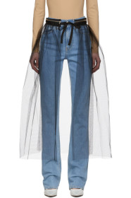 MM6 Maison Margiela - Black Tulle Tie On Skirt