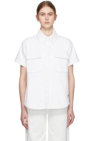 MM6 Maison Margiela - 白色 Towelling 双袋短袖衬衫
