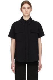 MM6 Maison Margiela - 黑色 Towelling 双袋短袖衬衫
