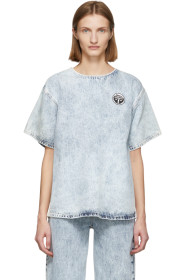 MM6 Maison Margiela - Blue Bleached Denim Blouse
