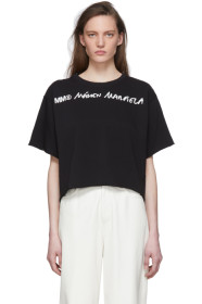 MM6 Maison Margiela - ブラック ワイド クロップド T シャツ