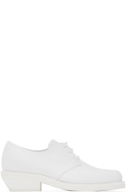 MM6 Maison Margiela - White Leather Oxfords