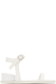 MM6 Maison Margiela - White Cushion Heel Sandals