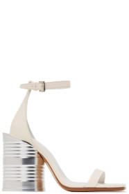 MM6 Maison Margiela - White Can Heel Sandals