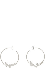 Marc Jacobs - Silver New York Magazine Edition Small Logo Hoop Earrings