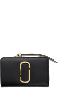 Marc Jacobs - Portefeuille noir et gris Snapshot Compact