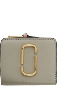 Marc Jacobs - Portefeuille taupe et rose Mini Snapshot Compact