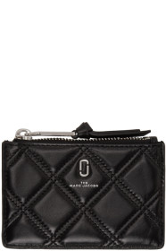 Marc Jacobs - Black Quilted Softshot Top Zip Multi Wallet