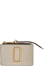 Marc Jacobs - 驼色 & 粉色 Snapshot Top Zip Multi 钱包