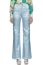 Marc Jacobs - Pantalon évasé en satin bleu