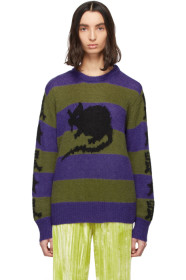 Marc Jacobs - Pull en mohair mauve et vert édition Stray Rats