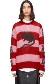Marc Jacobs - Pull en mohair rose et rouge édition Stray Rats