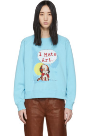 Marc Jacobs - Pull molletonné bleu 'I Hate Art' édition Magda Archer