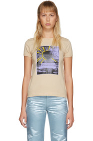 Marc Jacobs - Beige Graphic Cap Sleeve T-Shirt