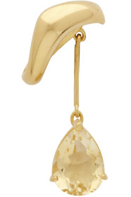 Alan Crocetti - SSENSE Exclusive Gold & Yellow Citrine Single Right Drop Ear Cuff