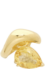 Alan Crocetti - Bijou d'oreille pendant à citrine doré et jaune Right exclusif à SSENSE
