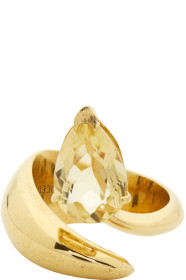 Alan Crocetti - Bague à citrine dorée et jaune Alien exclusive à SSENSE