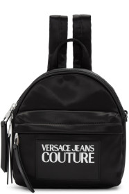 Versace Jeans Couture - Black Nylon Logo Backpack