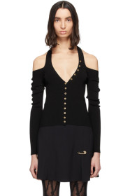 Versace Jeans Couture - Black Accent Knit Cut-Out Top