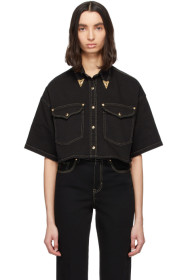 Versace Jeans Couture - Black Denim Cropped Shirt