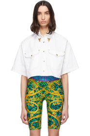 Versace Jeans Couture - White Denim Cropped Shirt